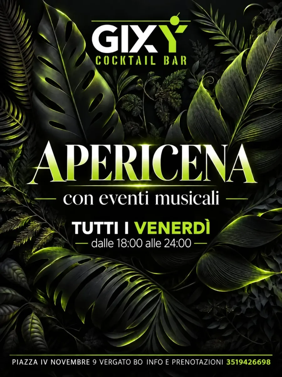 La locandina dell'apericena del venerdì
